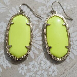 Kendra Scott Neon Yellow Elle Gold Drop Earrings